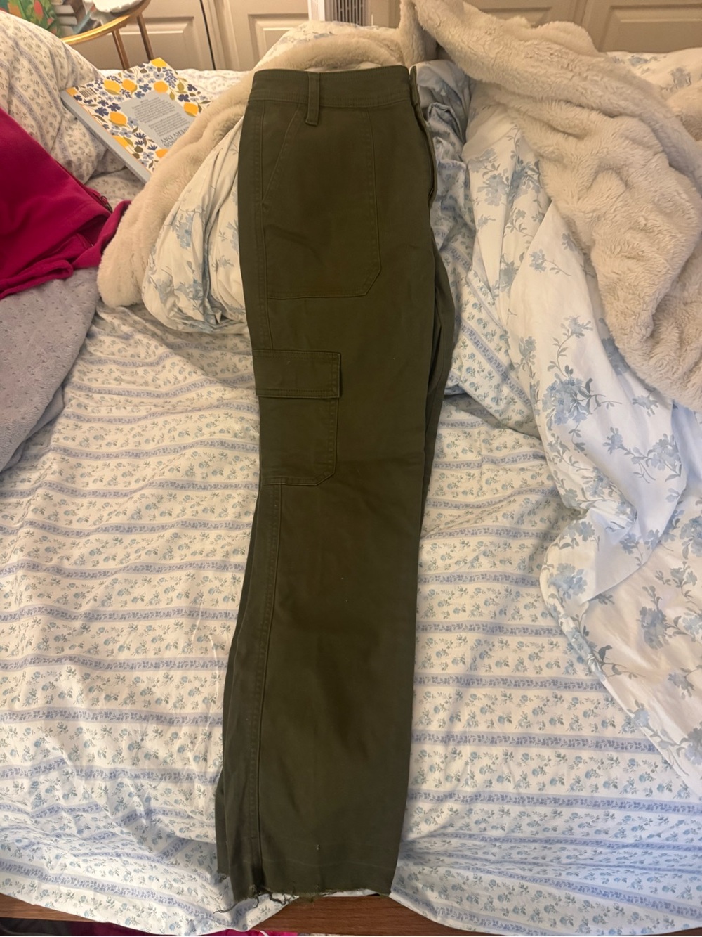 J. Crew Olive Straight-Leg Cargo Pants